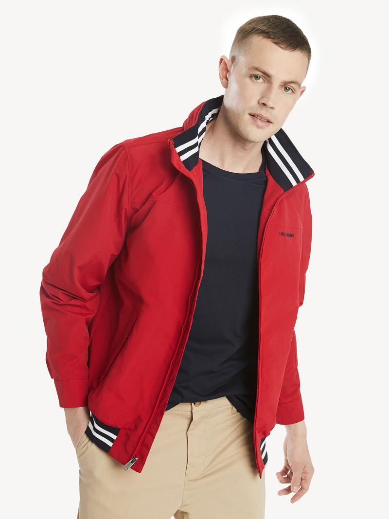 Férfi Tommy Hilfiger Essential regatta windbreaker Kabát Piros | HU 1186VRW